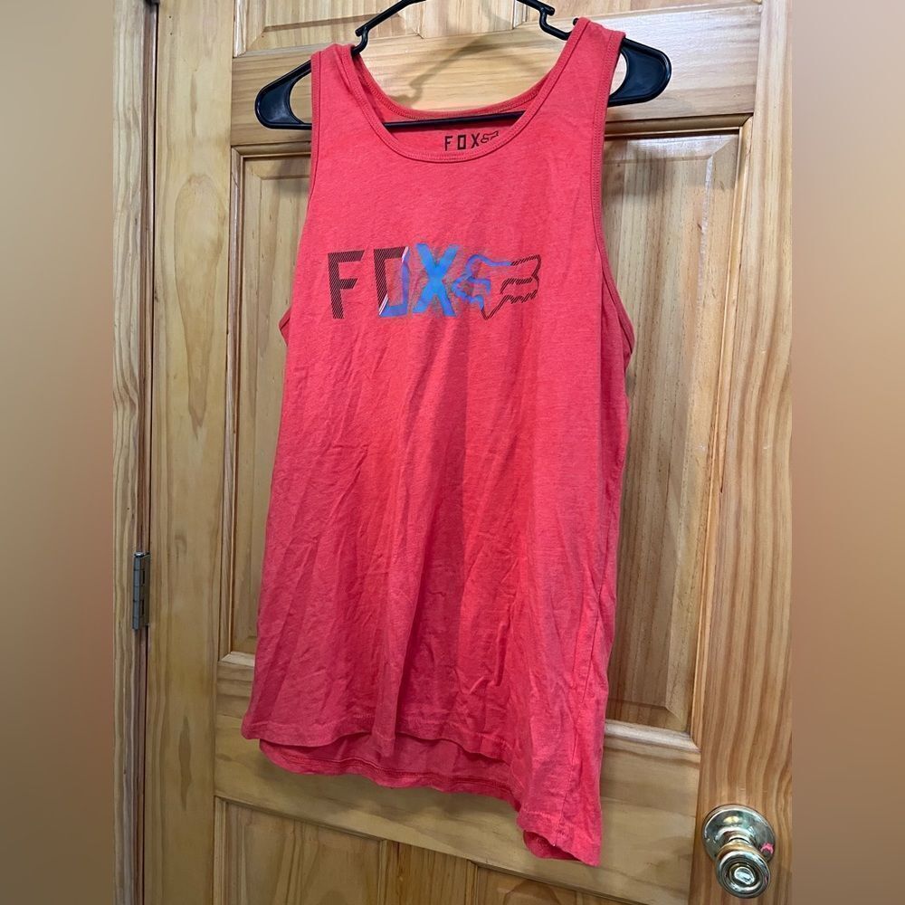 Fox orange and blue size L tank top